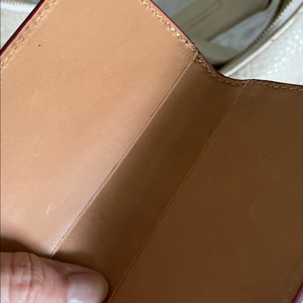 Etienne Aigner Cream Pebbled Leather Bag with Gold Hardware and Linen Lining - Picture 12 of 16